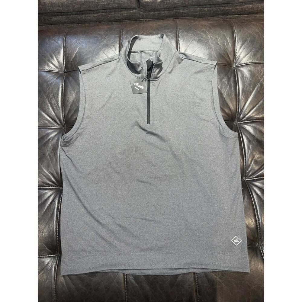 New Maide by Bonobos L Mens Blue Golf Vest Quarter Zip Pull Over Outdoor